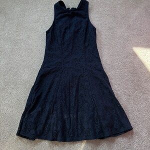 Elegant Navy Lace Dress